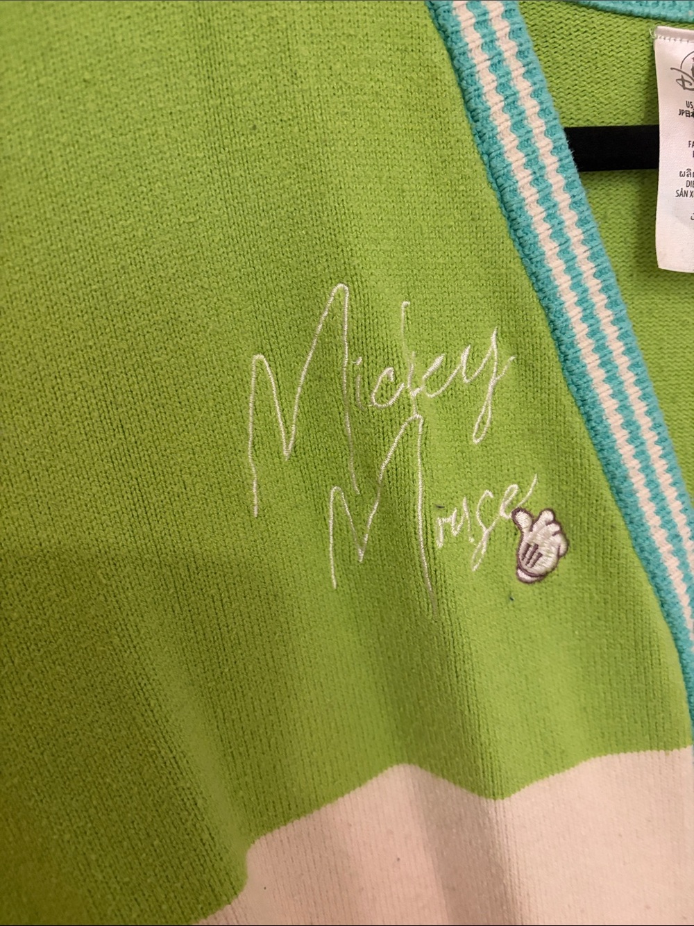 Disney Colorblock Cardigan in Pink, Green, Teal, Cream - Picture 2 of 4